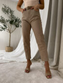 Jeansy MOM FIT – ciemny beż