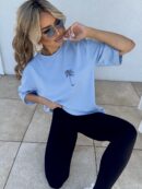 T-shirt PALMS – niebieski