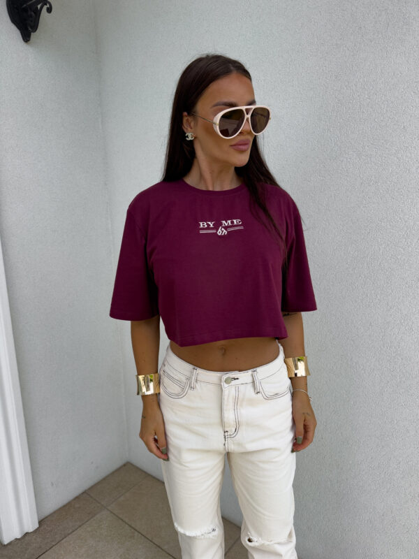 T-shirt pudełkowy BOSSY - bordowy