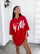Tuniko sukienka t-shirt COLA - czerwona