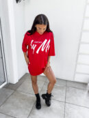 Tuniko sukienka t-shirt COLA - czerwona