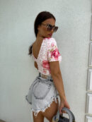 Bluzka UNIQUE print pantera - rose