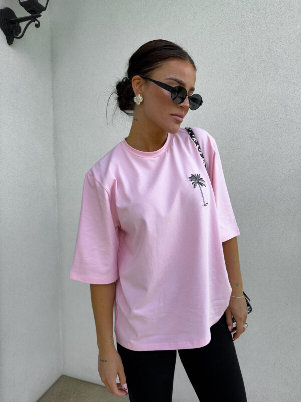 T-shirt PALMS – jasny róż