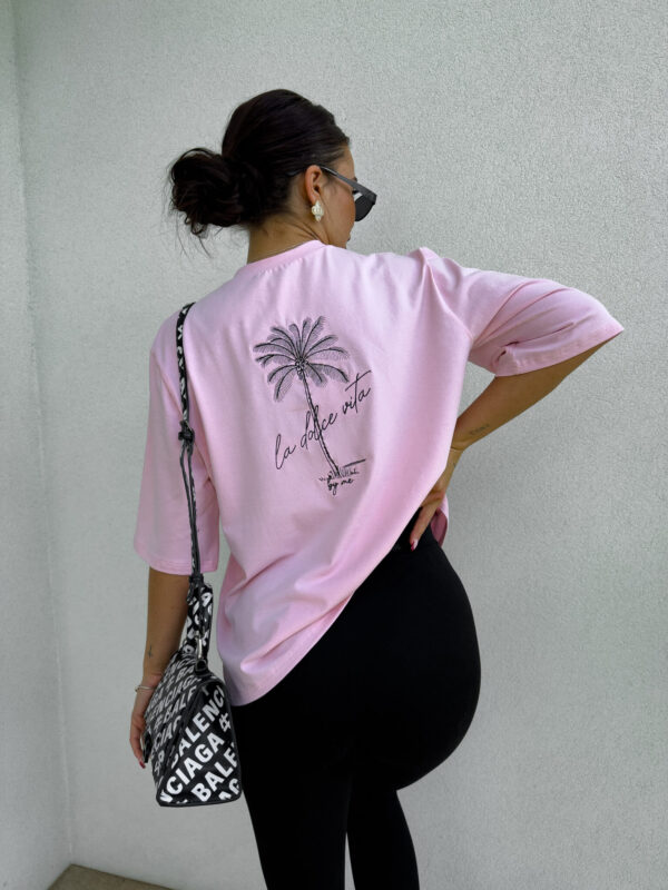 T-shirt PALMS – jasny róż