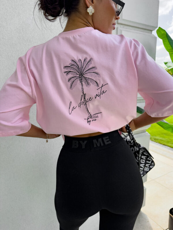 T-shirt PALMS – jasny róż