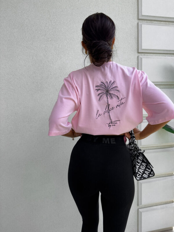 T-shirt PALMS – jasny róż