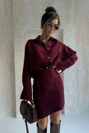Spódnica FAYE bordo