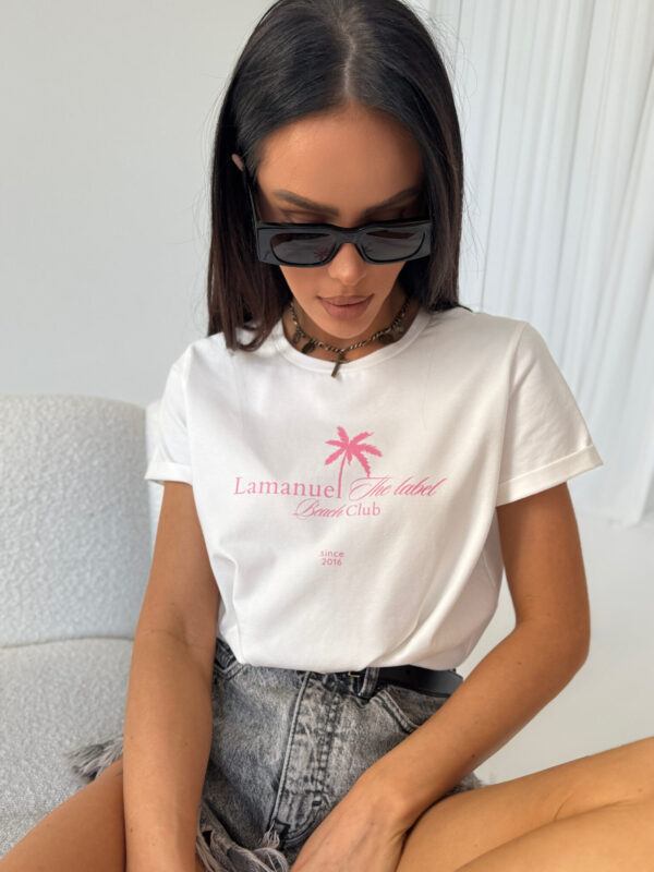 Tshirt MALIBU ecru/róż