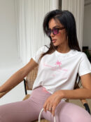 Tshirt MALIBU ecru/róż
