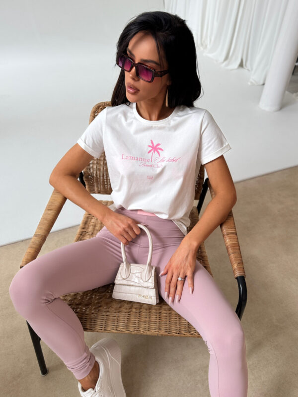 Tshirt MALIBU ecru/róż