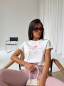 Tshirt MALIBU ecru/róż