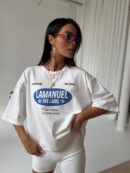 Tshirt SUPREME ecru/blue