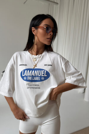 Tshirt SUPREME ecru/blue