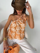 Top FLORAL orange
