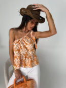 Top FLORAL orange