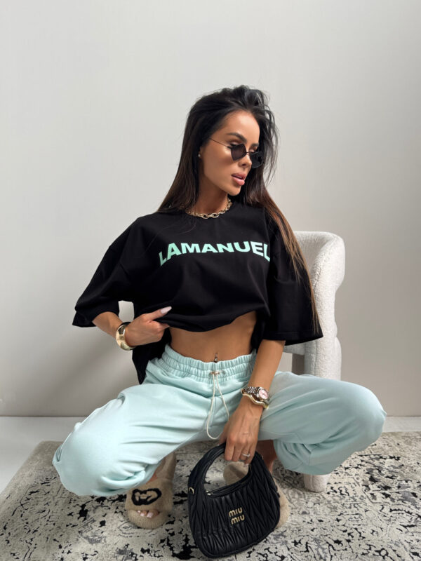 Tshirt NOIR czarny/mięta
