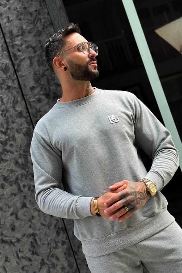 Bluza męska BG Basic | szary melanż