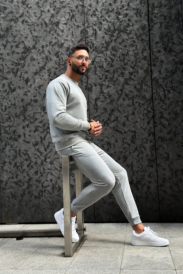 Bluza męska BG Basic | szary melanż