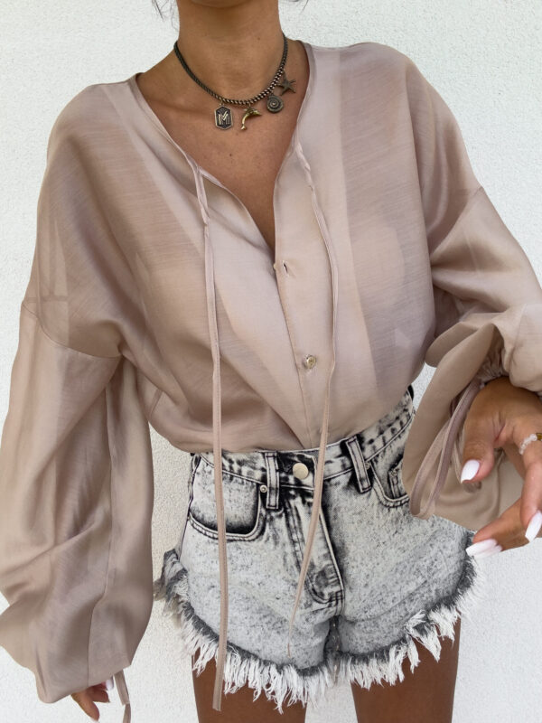 Bluzka BOHO wiskoza - beżowa