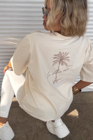 T-shirt PALMS – kokosowy