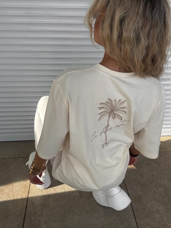 T-shirt PALMS – kokosowy