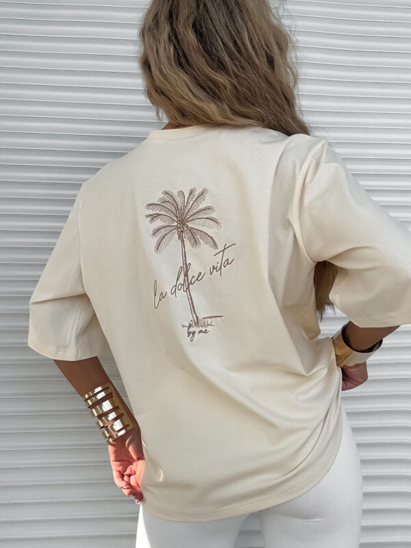 T-shirt PALMS – kokosowy