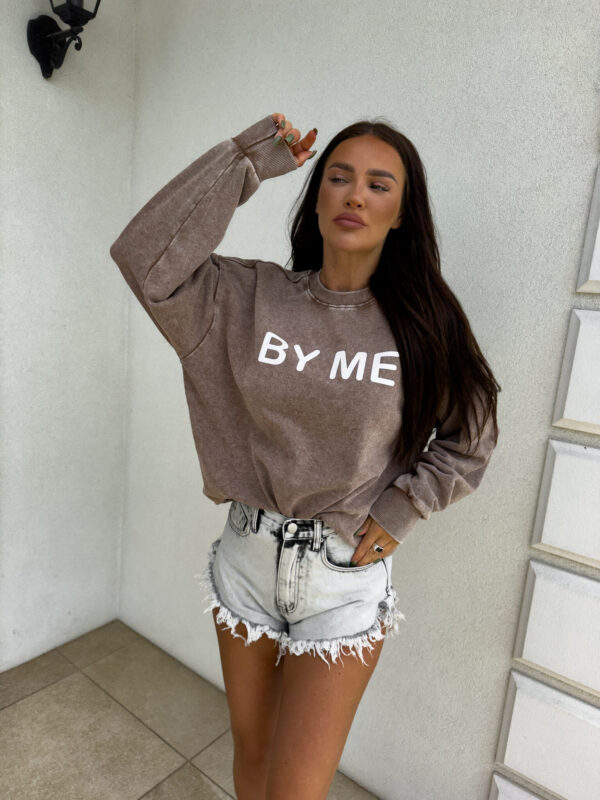 Dekatyzowana bluza DOSE - ciemny beż