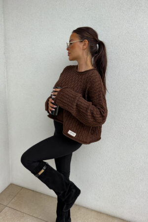 Sweter WARKOCZE - czekoladowy