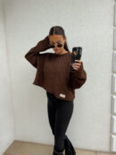 Sweter WARKOCZE - czekoladowy