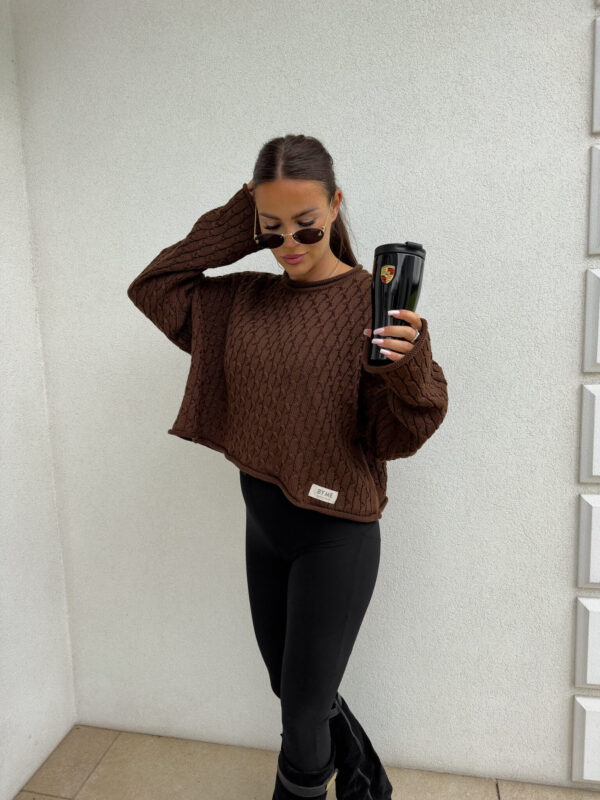 Sweter WARKOCZE - czekoladowy
