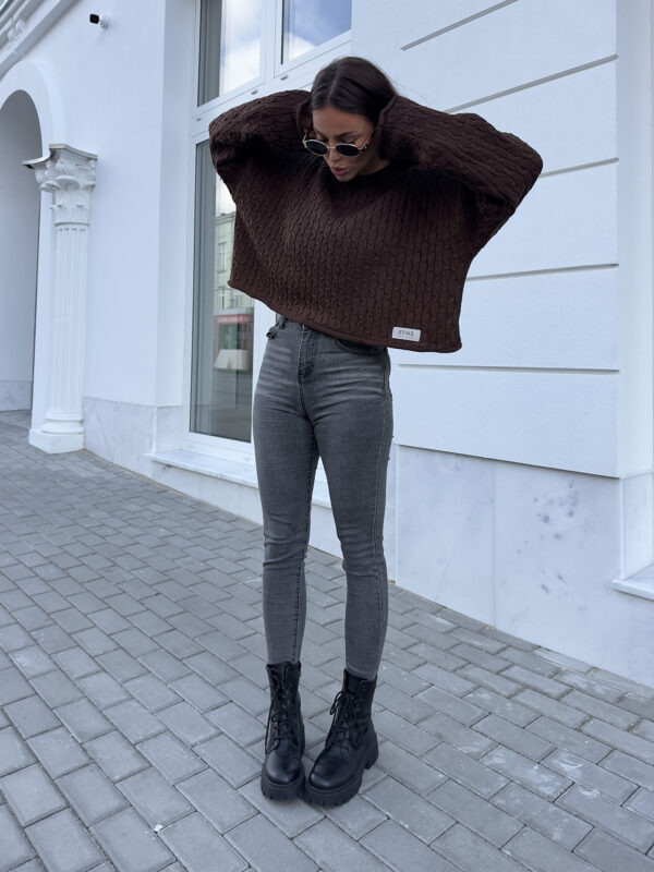 Sweter WARKOCZE - czekoladowy