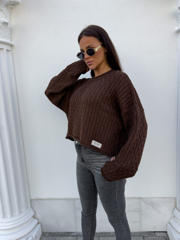 Sweter WARKOCZE - czekoladowy