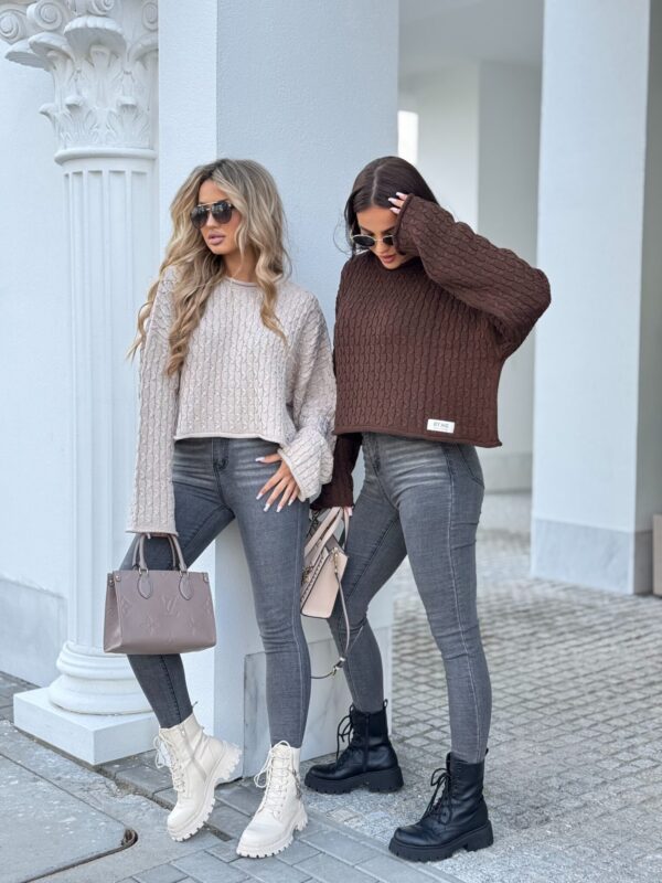 Sweter WARKOCZE - czekoladowy