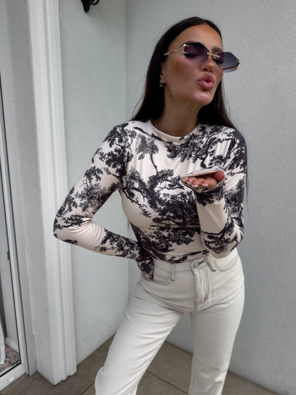 Bluzka SKIN print dior – czarny