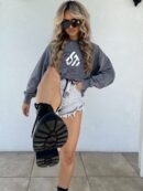 Dekatyzowana bluza MONETTE - szara