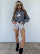 Dekatyzowana bluza MONETTE - szara