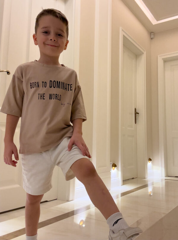 T-shirt dziecięcy BORN - beżowy