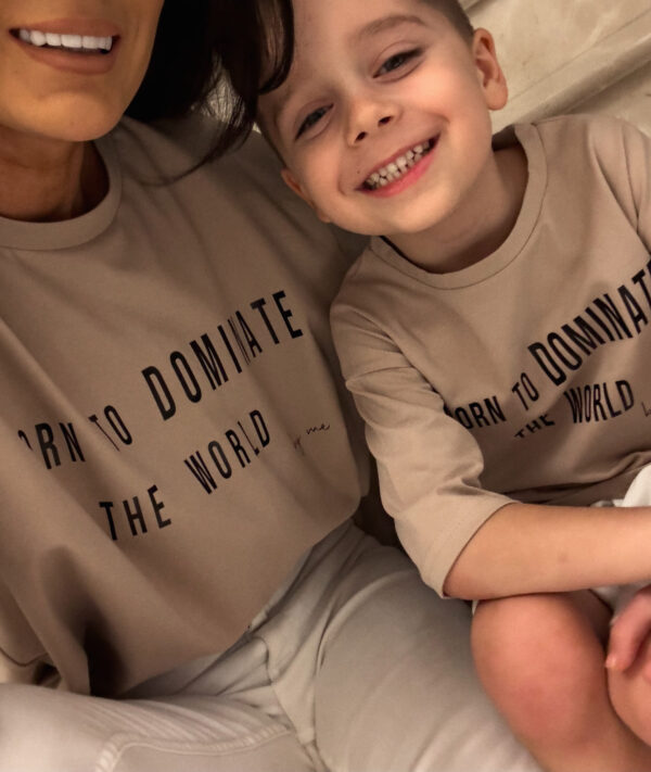 T-shirt dziecięcy BORN - beżowy
