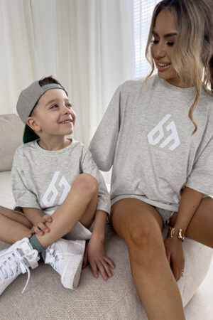 T-shirt dziecięcy BORN logo - szary