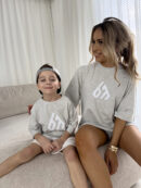 T-shirt dziecięcy BORN logo - szary