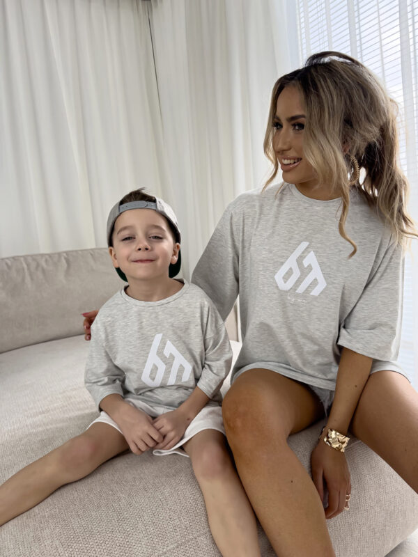 T-shirt dziecięcy BORN logo - szary