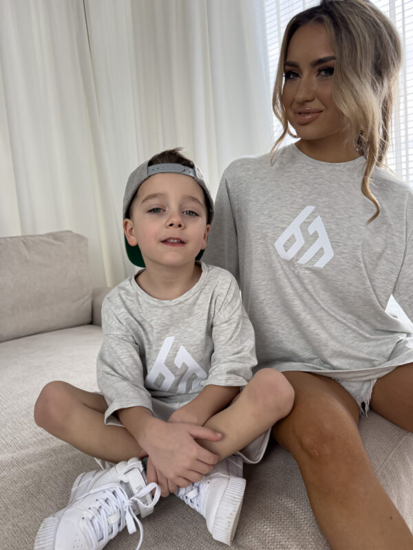 T-shirt dziecięcy BORN logo - szary