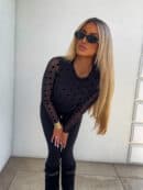 Bluzka SABRINA kropeczki lurex - czarna