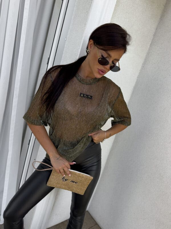 Bluzka T-shirt MARMARIS - gold