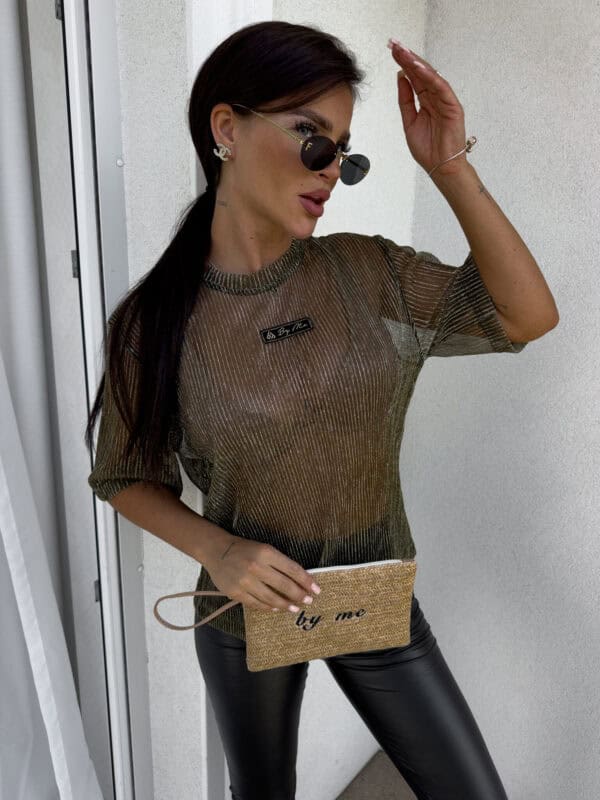 Bluzka T-shirt MARMARIS - gold