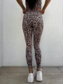 Legginsy GYM print pantera – beżowo-czarna