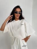 Tshirt UNISEX damski off white