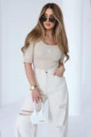 Bluzka damska BG Barbies | jasny beż
