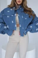 Kurtka jeans damska BG Popcorn | niebieski
