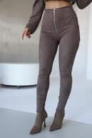 Legginsy damskie BG Button | cappuccino